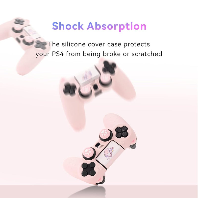 GEEKSHARE Cat Paw DualSense Controller Skin Anti-Slip Silicone Skin Protective Cover Case for DualSense Wireless Controller -- Pink - Image 2